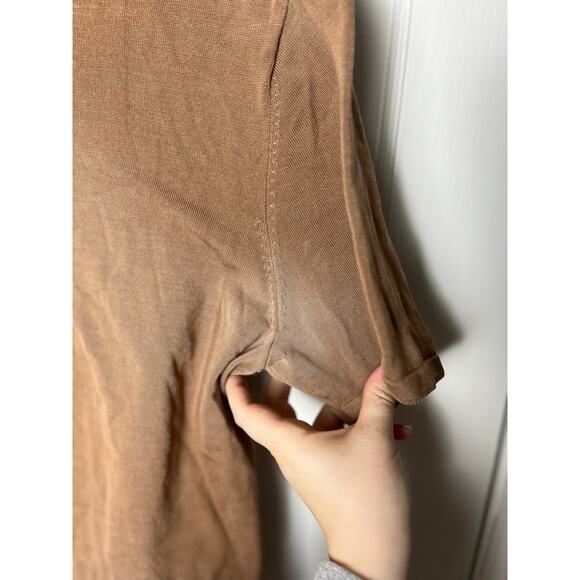 Vintage Pendleton Women's Brown Silk Blend Boxy Short Sleeve Top Size Large - Picture 5 of 5